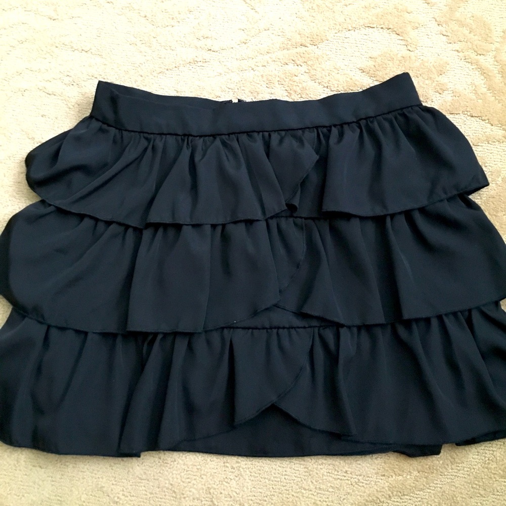 KNT Black Ruffle Mini Skirt
